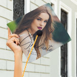 Chic Graduate Photo Handwritten Script Overlay Graduation Cap Topper<br><div class="desc">This chic graduation cap topper features sophisticated handwritten black script over a trendy full photo of your graduate. Customize this with your favorite senior portrait photograph.</div>