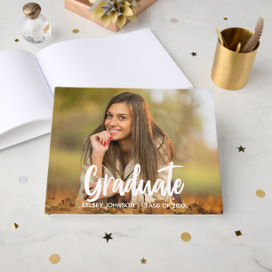 Chic Graduate Photo Modern Custom Graduation Guest Book