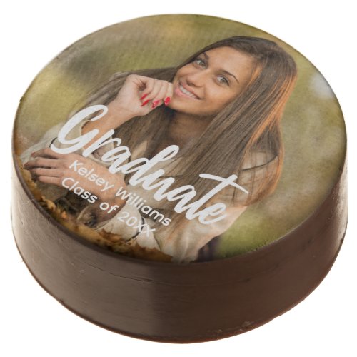 Chic Graduate Photo Modern Custom Graduation Party Chocolate Covered Oreo