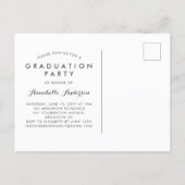 Chic Graduate Script Typography Graduation Party Invitation Postcard (Back)