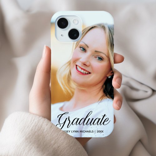 Chic Graduate Senior Photo Custom Graduation Year iPhone 15 Case
