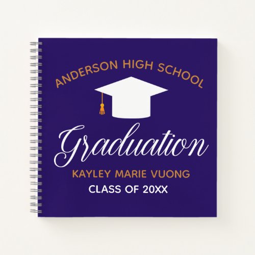 Chic Graduation Autograph Keepsake Purple Guest Notebook