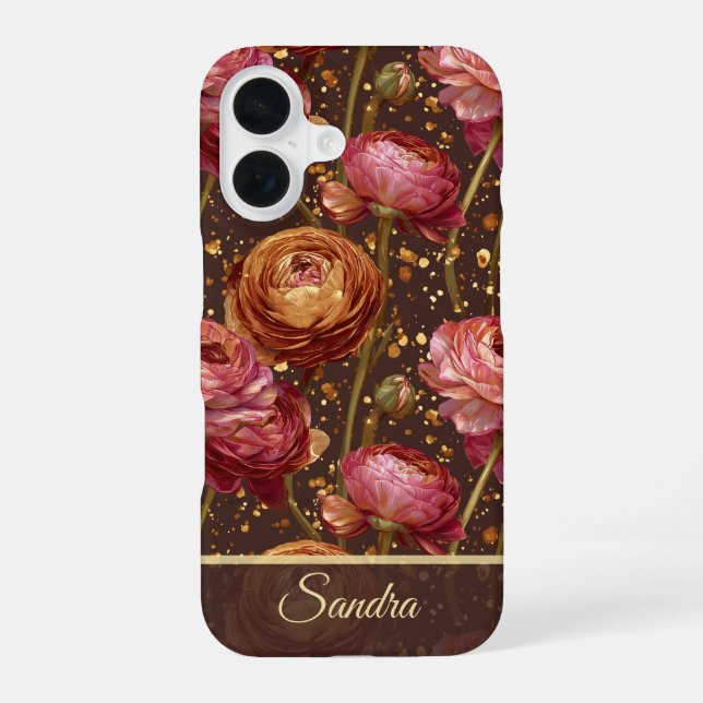 Chic Graduation Gift Ranunculus Custom Iphone Case (Back)