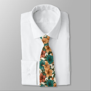 Chic Graduation Gifts For Him Tropical Flower Neck Tie