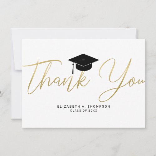 Chic Graduation Gold Cap Thank You Script