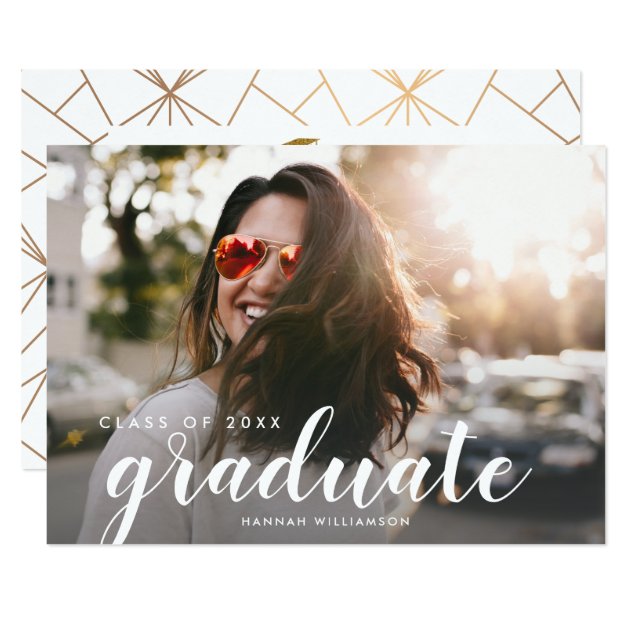 Chic Graduation Party Class 2018 Graduate Photo Card