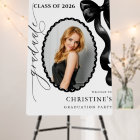 Chic Graduation Party Welcome Sign with Bow