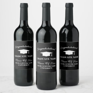 Chic graduation party wine bottle lables for grads label