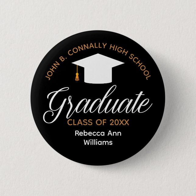 Chic Graduation Personalized 2024 Graduate Name Button (Front)