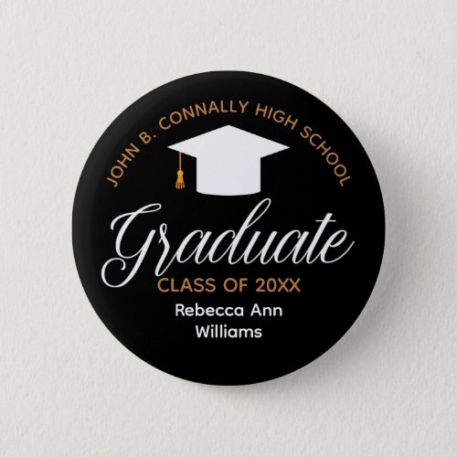 Chic Graduation Personalized 2024 Graduate Name Button