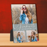 Chic Graduation Photo Collage on Gray