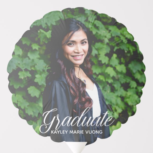 Chic Graduation Photo Custom Graduation Party Balloon (Front)