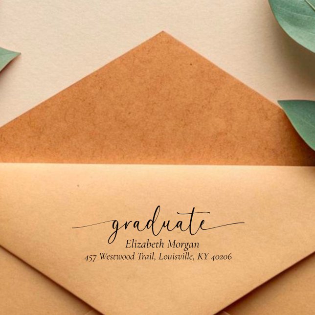 Chic Graduation Return Address Self-inking Stamp (Creator Uploaded)