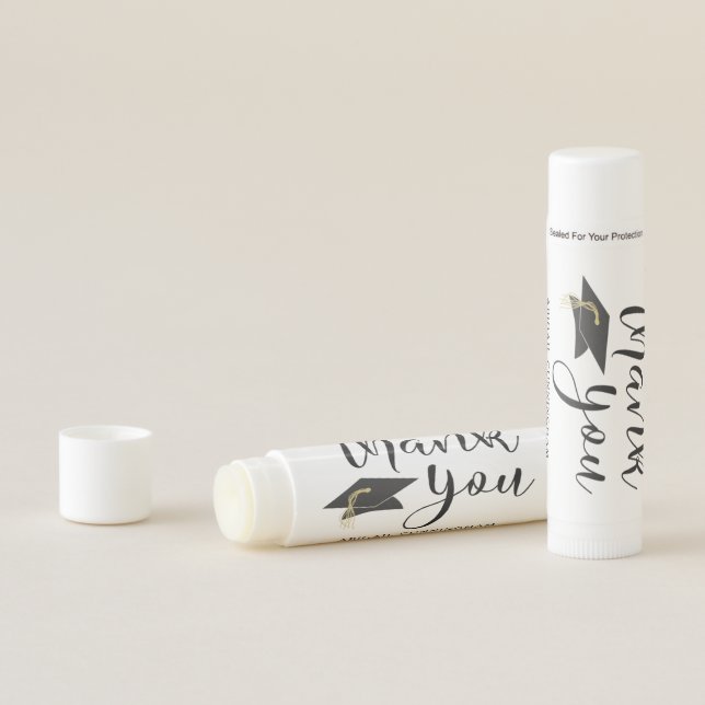 Chic Graduation Script Thank You Party Favor Lip Balm (In Situ)