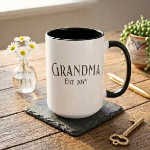 Chic Grandma Established Personalize Name Year Mug