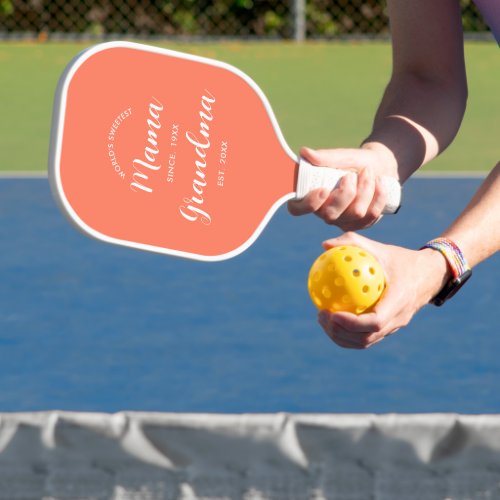 Chic Grandma Established Script Typography Pickleball Paddle