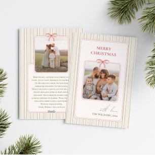 Chic Grandmillennial Coquette Christmas 2 Photo Holiday Card