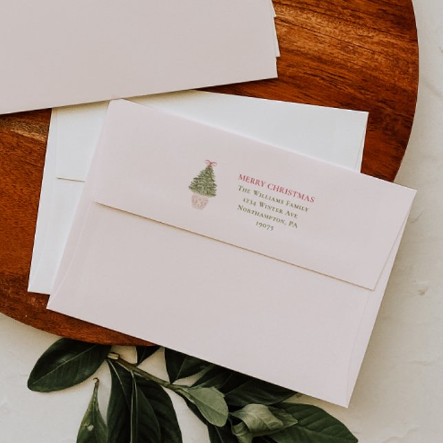 Chic Grandmillennial Coquette Merry Christmas Envelope (Creator Uploaded)