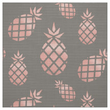 Chic Gray and Rose Gold Pineapple Upholstery