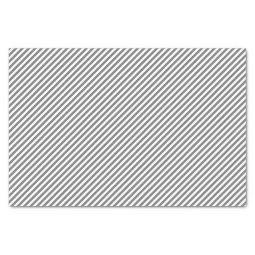 Chic Gray And White Diagonal Stripes Pattern Tissue Paper