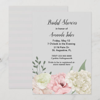 Chic Gray Bridal Shower Invitation