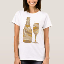 Chic Gray CHAMPAGNE BOTTLE AND GLASS