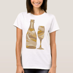 Chic Gray CHAMPAGNE BOTTLE AND GLASS T-Shirt