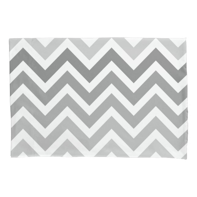 Chic Gray Chevron Ombre ZigZag Pattern Pillow Case (Front)