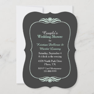 Chic Gray Couple's Wedding Shower Invitation