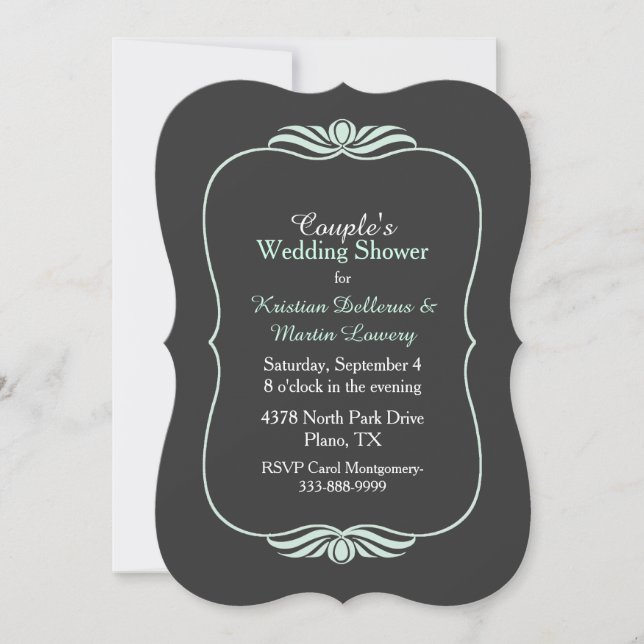 Chic Gray Couple's Wedding Shower Invitation (Front)