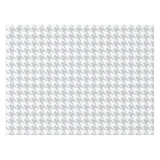 Chic gray dogtooth houndstooth pattern tablecloth (Front (Horizontal))