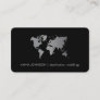 Chic Gray Gradient World Map Global Travel Agent Business Card