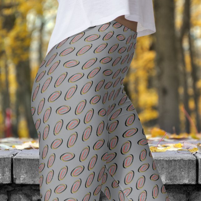 Chic Gray Helix Pattern Leggings (Chic Gray Helix Pattern Leggings)