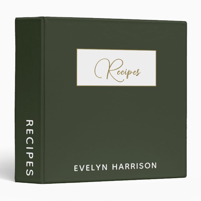 Chic Gray Recipe Binder with Custom Family Touch  (Front/Spine)