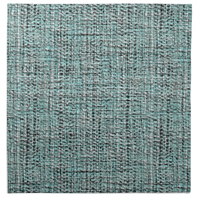 Chic Gray Seafoam Blue Green Boucle Woven Pattern Cloth Napkin (Front)