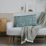 Chic Gray Seafoam Blue Green Boucle Woven Pattern Lumbar Pillow