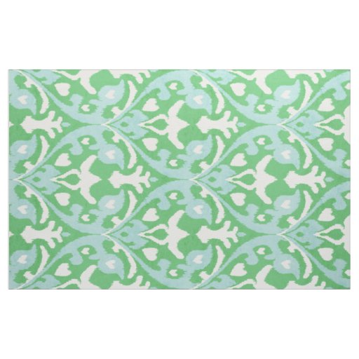 Chic green and turquoise ikat tribal patterns fabric