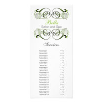 chic green , black and white Services rack card