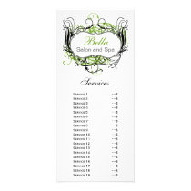 chic green, black and white Services rack card