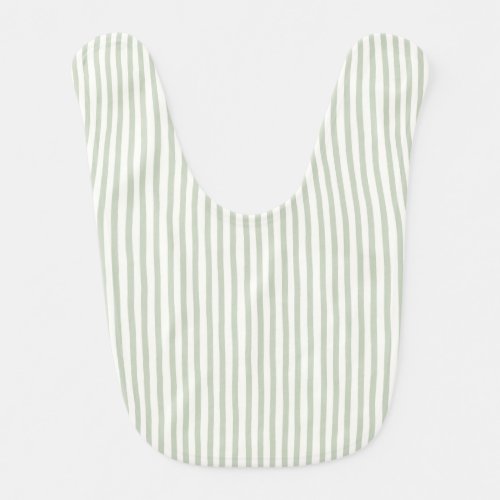 Chic Green Blue White Stripes Baby Bib
