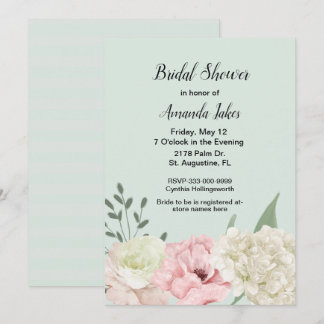 Chic Green Bridal Shower Invitation
