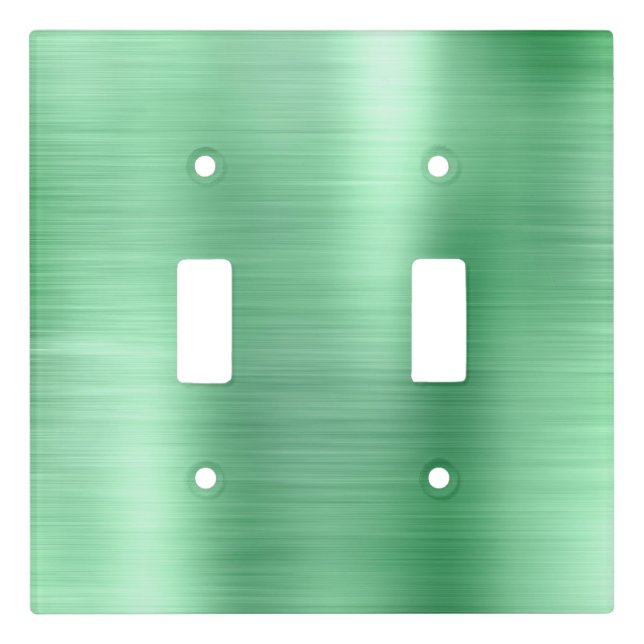 Chic Green Brushed Metal Light Switch Cover (Front)