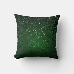 Chic Green Glitter Throw Pillow