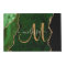 Chic Green Gold Glitter Agate Custom Monogram