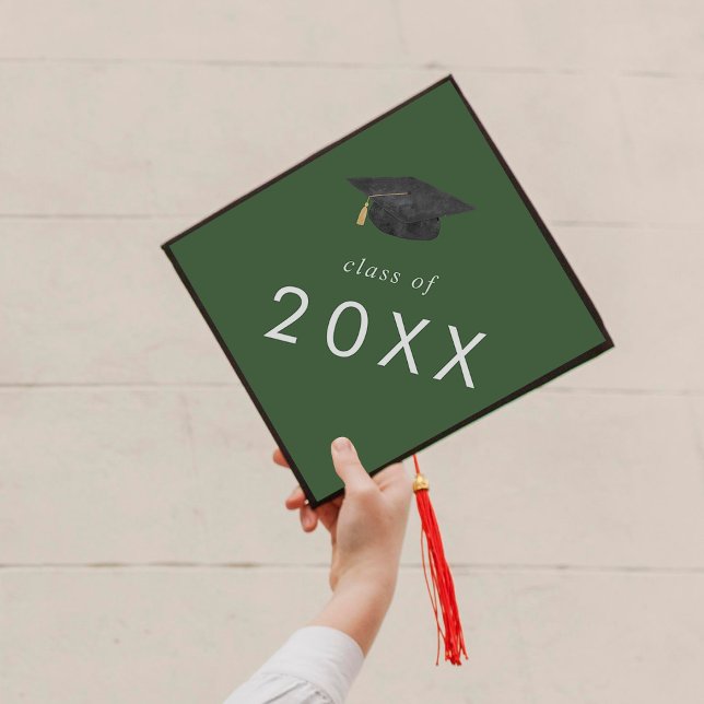 Chic Green Hat Class Year Graduation Cap Topper (Creator Uploaded)