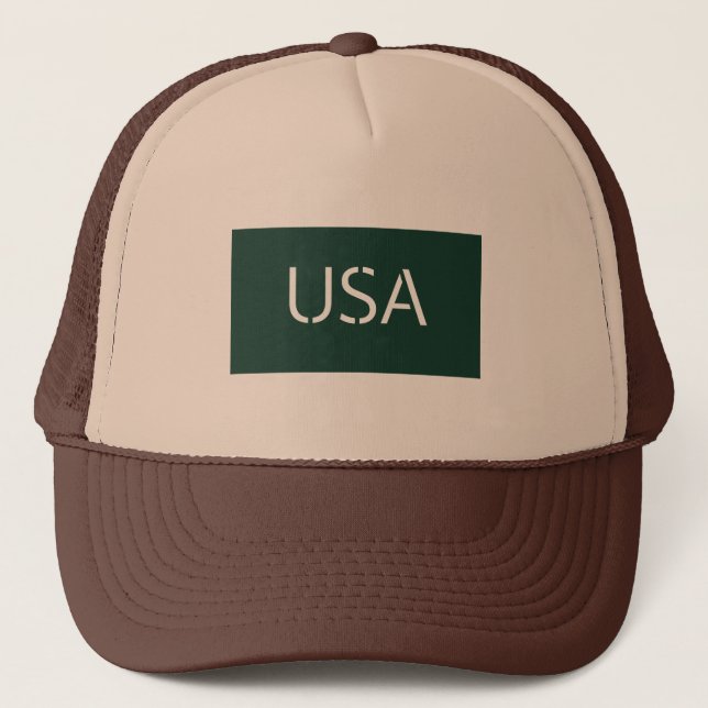 “Chic Green Hat with USA Embroidery for a Trendy V (Front)