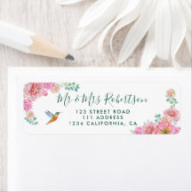 Chic Green & Pink Watercolor Floral wedding