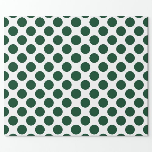 Chic Green Polka Dot Pattern Birthday Wrapping Paper