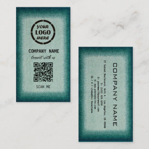 Chic Green Professional Design Modern QR Code Bus Business Card