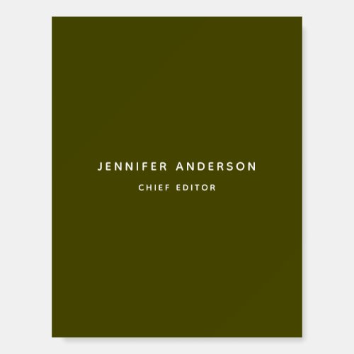 Chic Green Professional Modern Plain Minimalist Foam Board